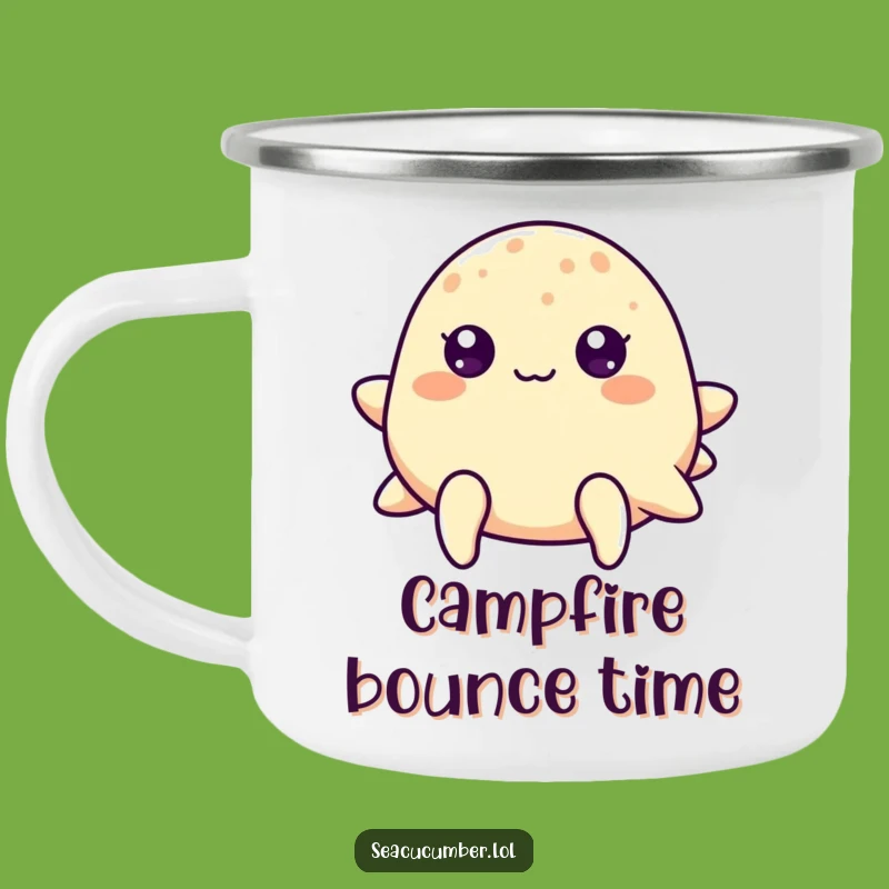 Funny Dot-Eyed Sea Cucumber Camping Mug, Cheerful Outdoor Drinkware, Hilarious Adventure Gift
