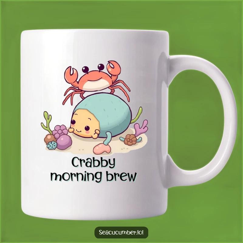 Funny Crab & Sea Cucumber Mug - Quirky Ocean Friends Gift