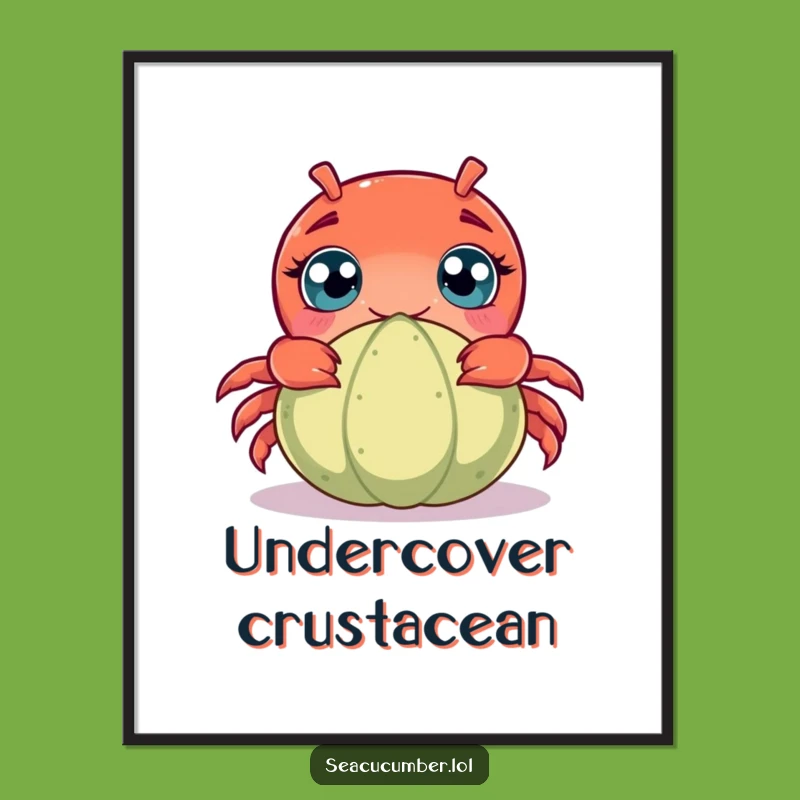 Funny Curious Crab Digital Art: Instant Ocean Humor for Your Walls