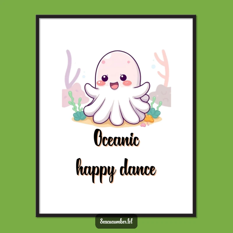 Funny Sea Cucumber Wiggle Digital Art: Instant Ocean Vibes, Perfect Humorous Gift!