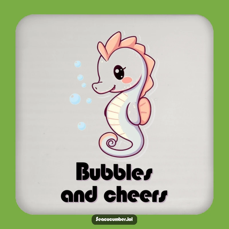 Funny Seahorse Bubble Drink Coasters: Protect Surfaces with Smiles, Gift Set