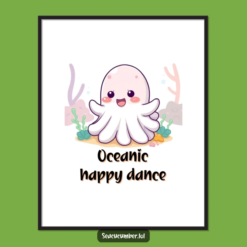 Funny Sea Cucumber Wiggle Poster: Ocean Art, Ideal Humorous Gift!