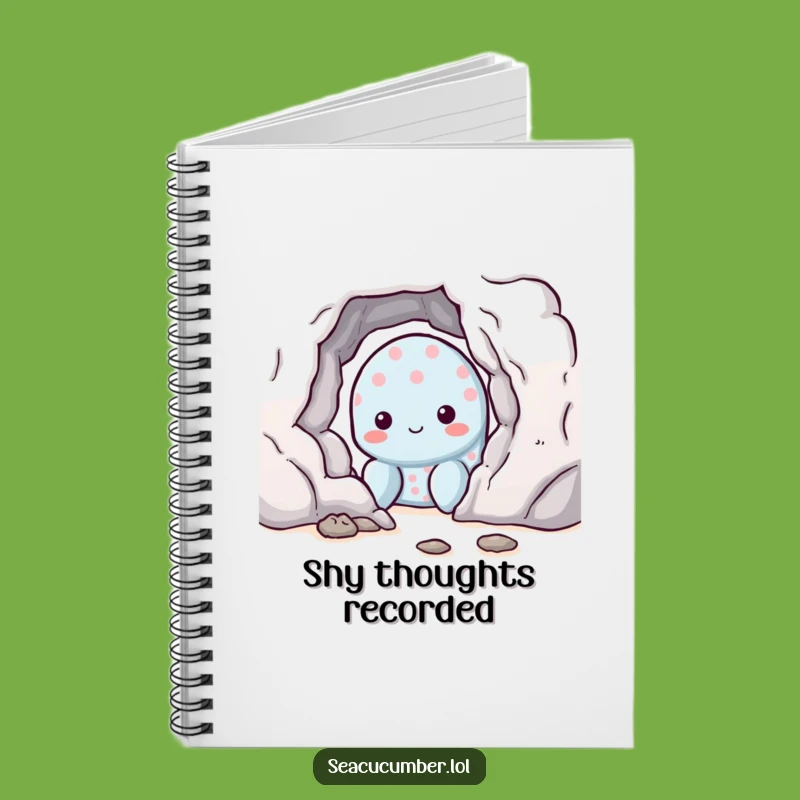 Funny Shy Sea Cucumber Notebook, Cute Journal for Notes, Perfect Funny Gift