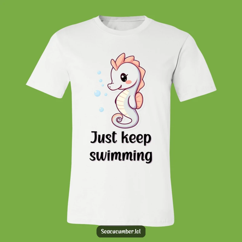 Funny Seahorse Bubble T-Shirt: Happy Smiles Tee, Perfect Beach Gift