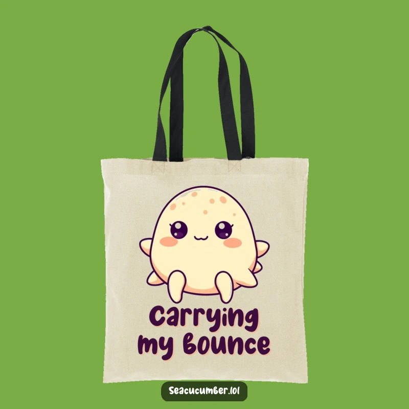 Funny Dot-Eyed Sea Cucumber Tote Bag, Cheerful Ocean Accessory, Adorable Funny Gift