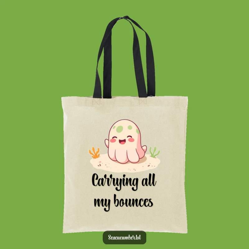 Funny Seacucumber Tote Bag: Carry Playfulness with a Bouncing Ocean Design
