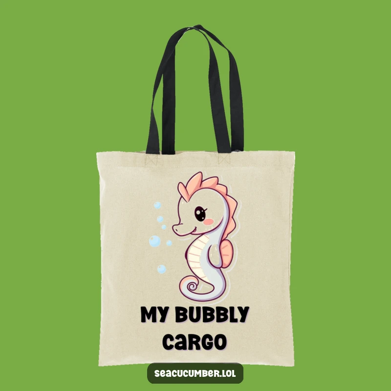 Funny Seahorse Bubble Tote Bag: Carry Your Smiles, Eco-Friendly Gift